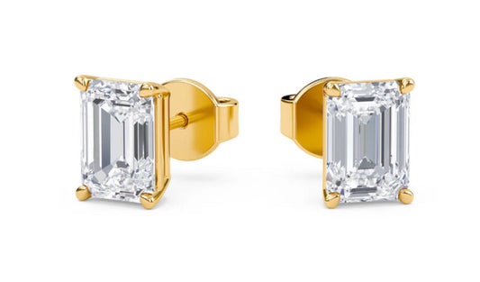 2ct (1+1) Emerald cut studs